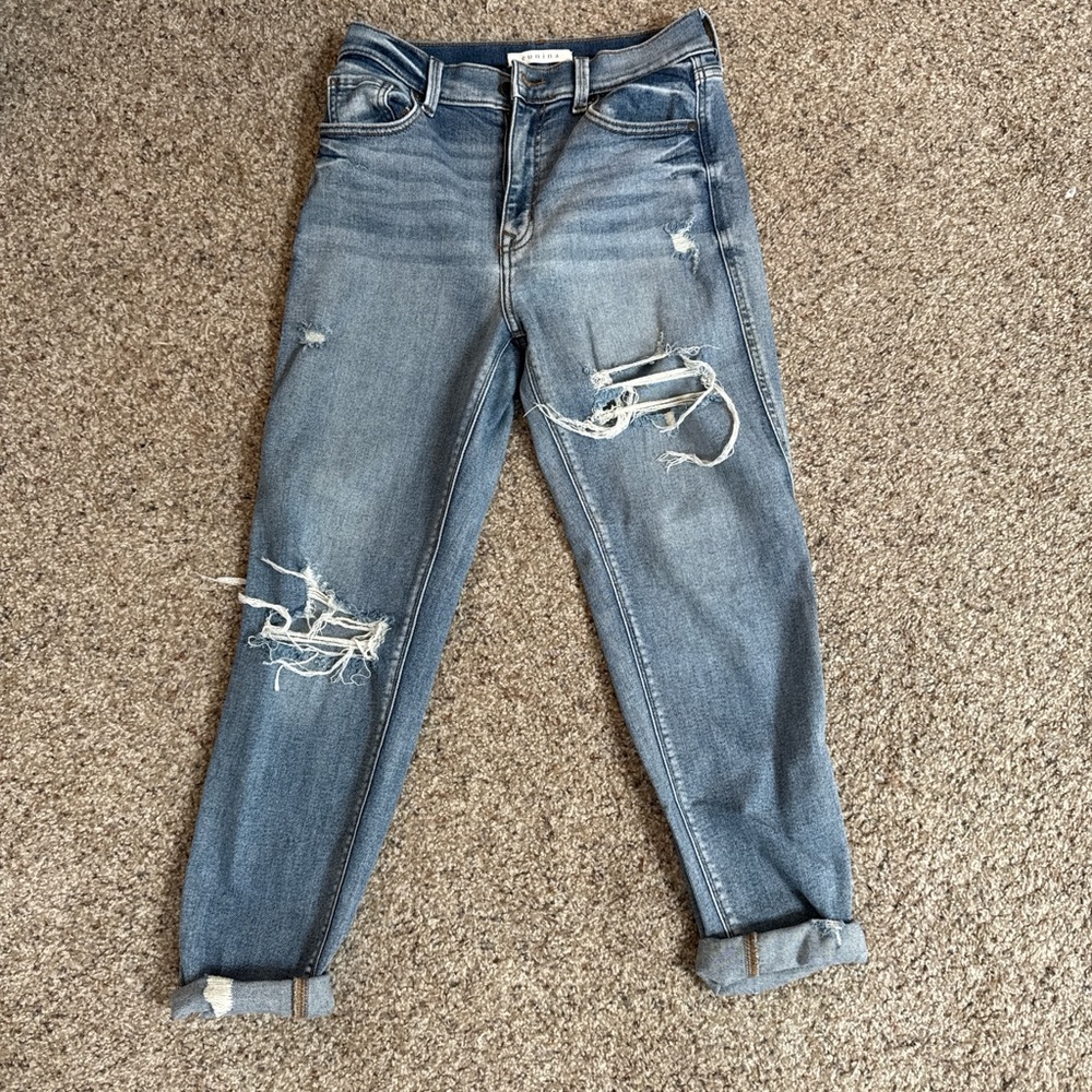 Eunina Light Blue Distressed Boyfriend Jeans